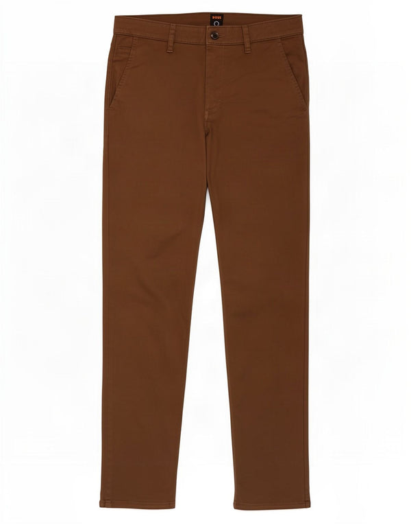 Hugo Boss Herre Slim Chino Bukser W32 L34 Brun Bomuld