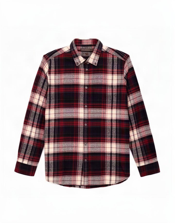French Connection Herre Flanellskjorte Stor Bourgogne Plaid