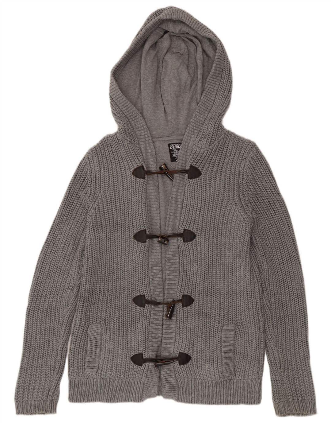 Tommy Hilfiger Herre hætte cardigan sweater Medium Grå Bomuld