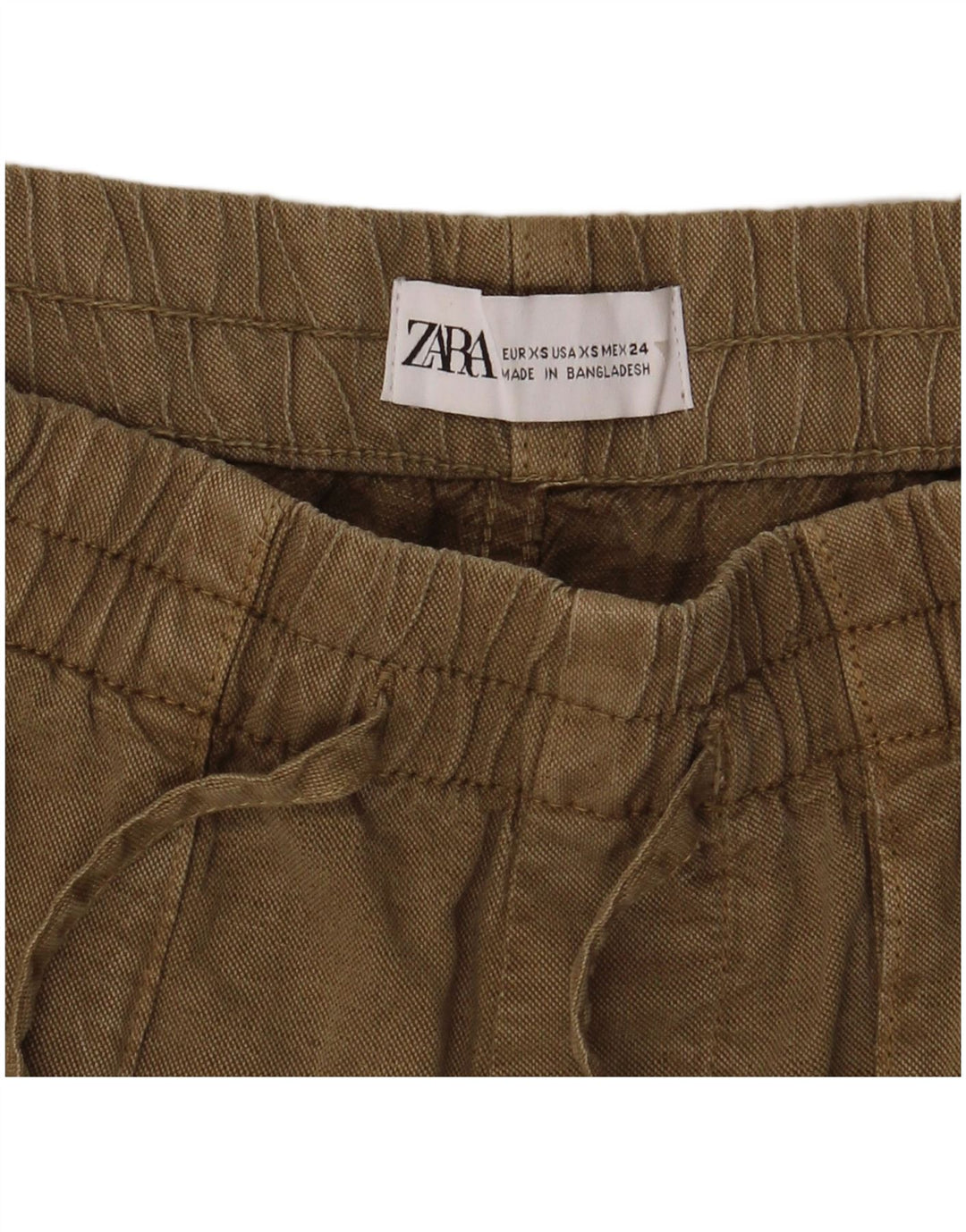 Zara Casual Shorts til kvinder XS W24 Khaki