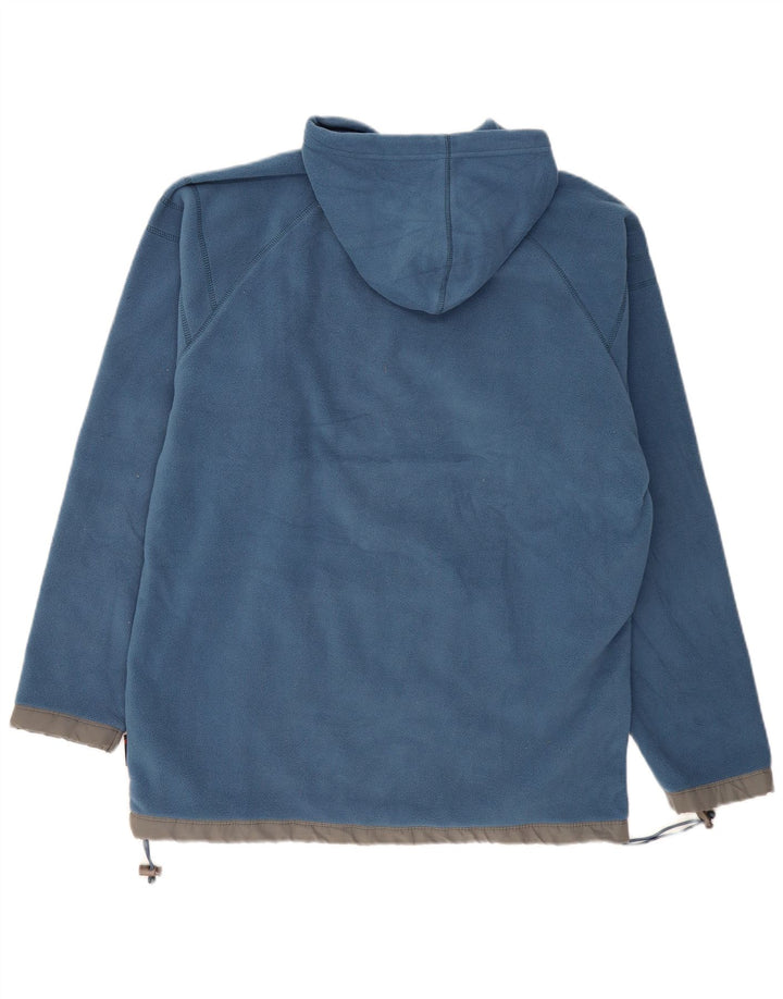 VINTAGE Herre Fleece Grafisk Hoodie Jumper Stor Blå Polyester