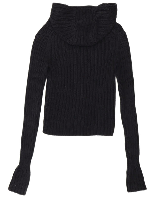J. CREW Sweater med hætte til kvinder UK 6 XS marineblå bomuld