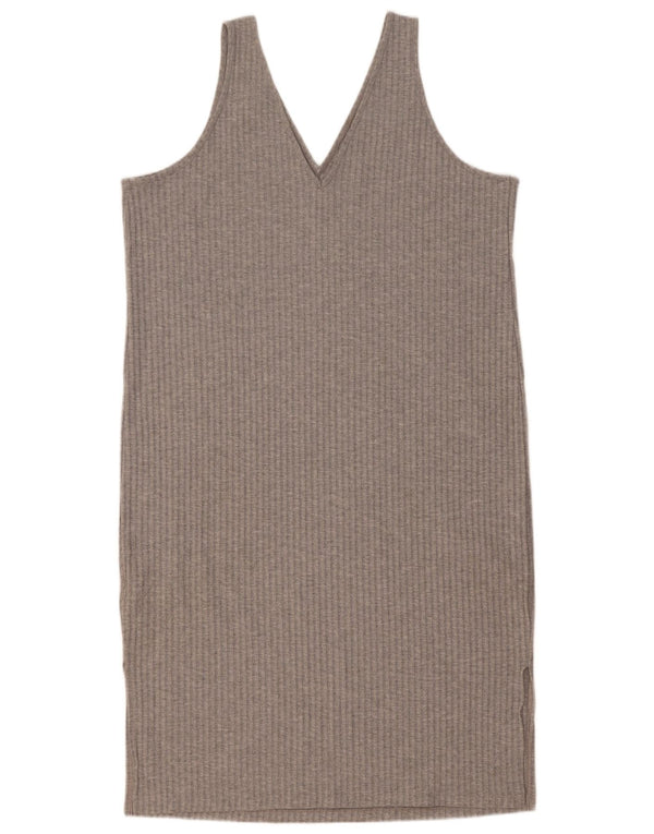 Marks & Spencer Dame Ærmeløs Shift Dress UK 16 Large Grå Polyester