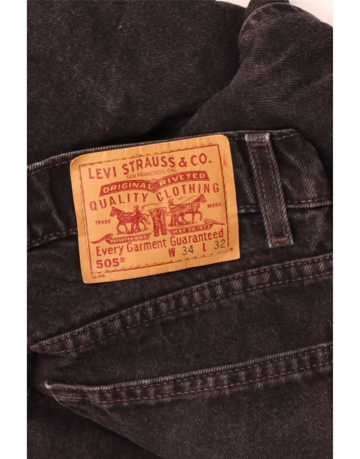 Levi's Herre 505 Straight Jeans W30 L32 Sort Bomuld