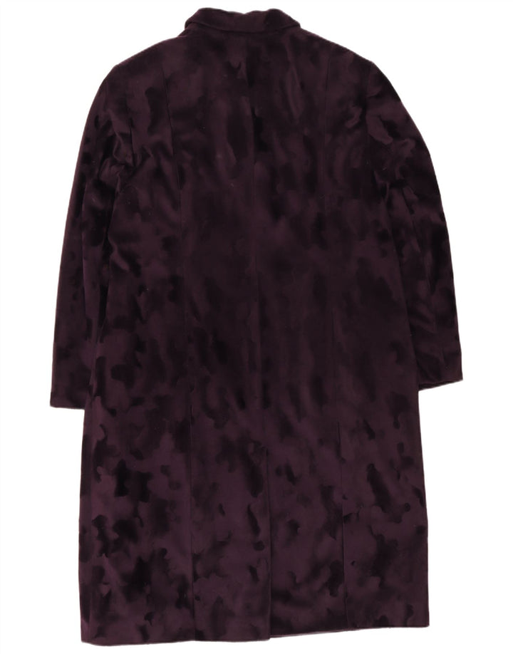 SAMOON Womens Velour Overcoat UK 20 2XL  Purple Polyester