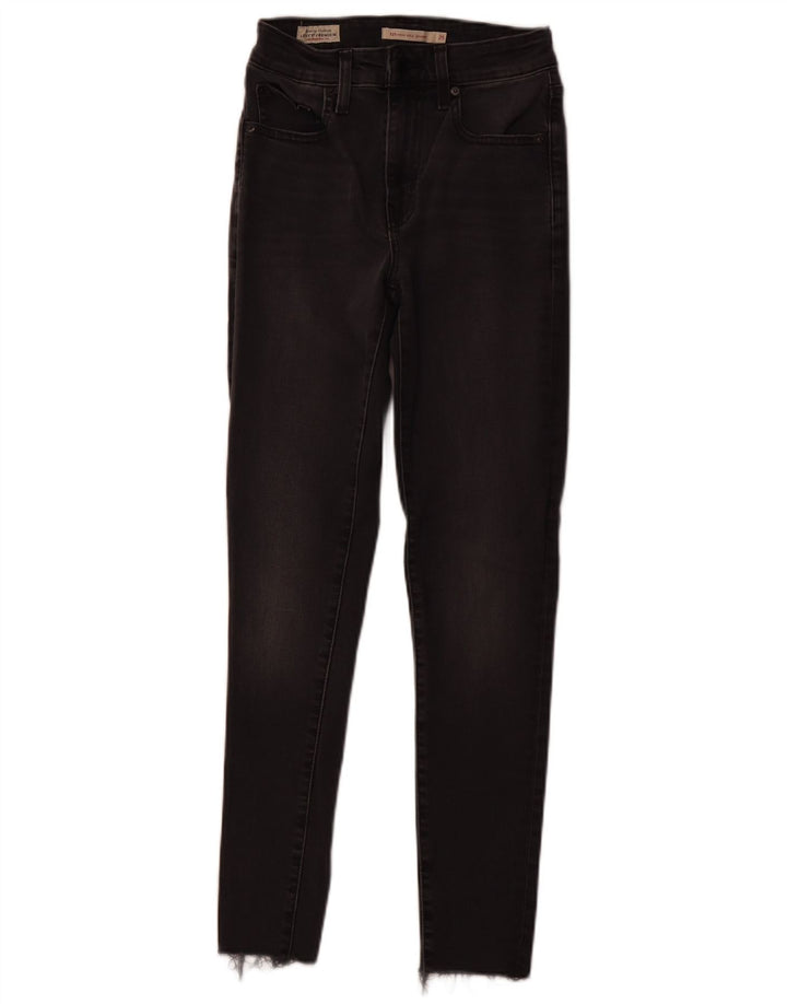 LEVI'S Dame 721 Skinny Jeans med høj højde W25 L27 Sort