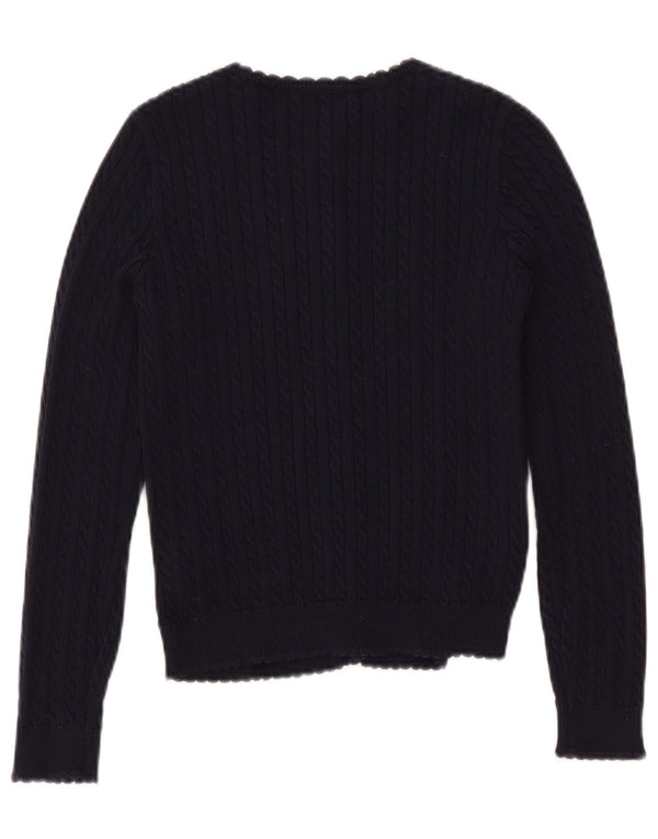 POLO RALPH LAUREN Pige Cardigan Sweater 12-13 År Stor Marineblå