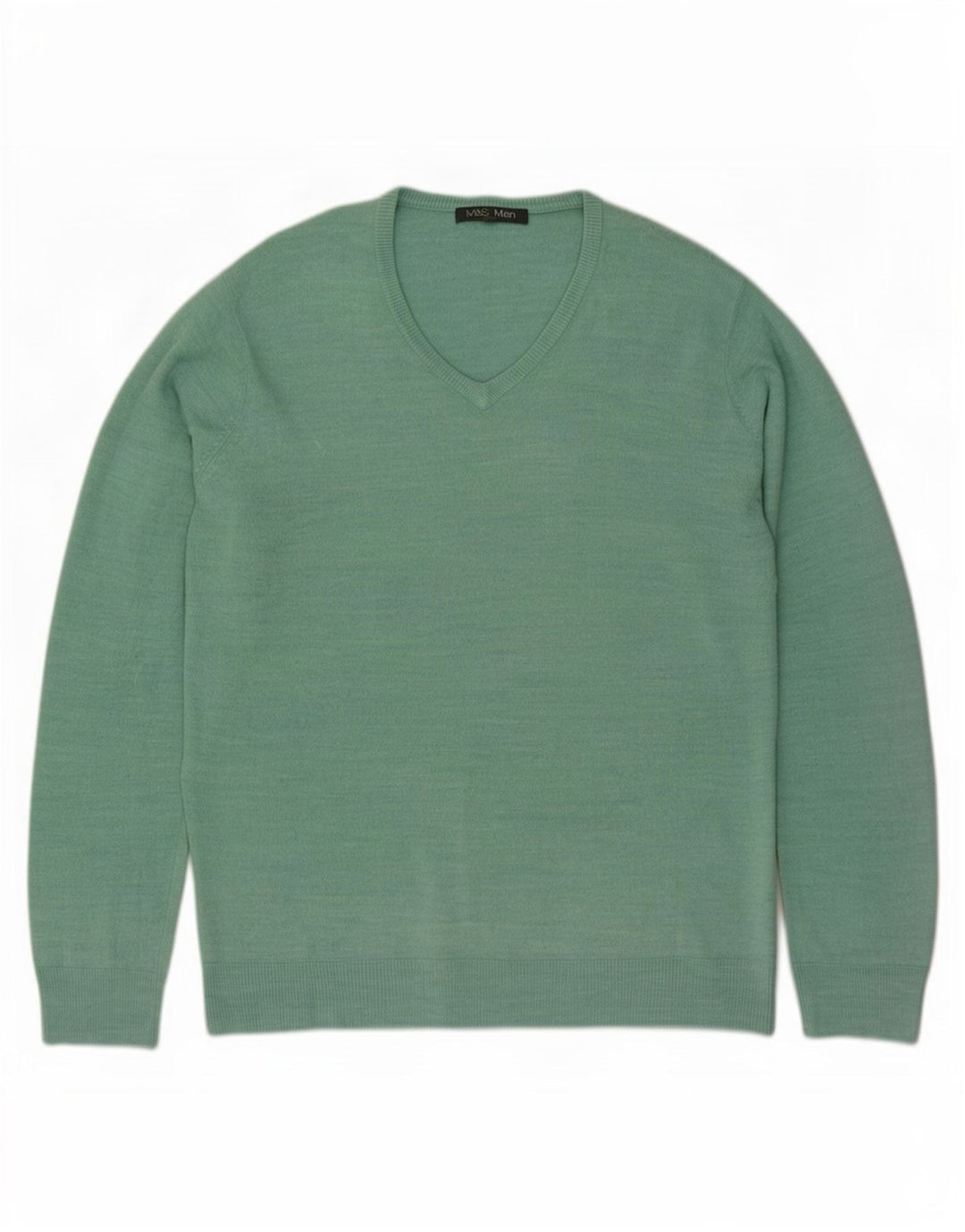 Marks & Spencer Herre V-hals sweater Stor grøn akryl