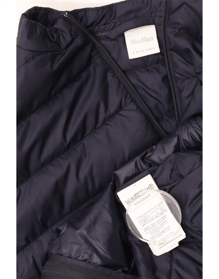 Max Mara polstret jakke til kvinder UK 16 Large Navy Blue Polyamid