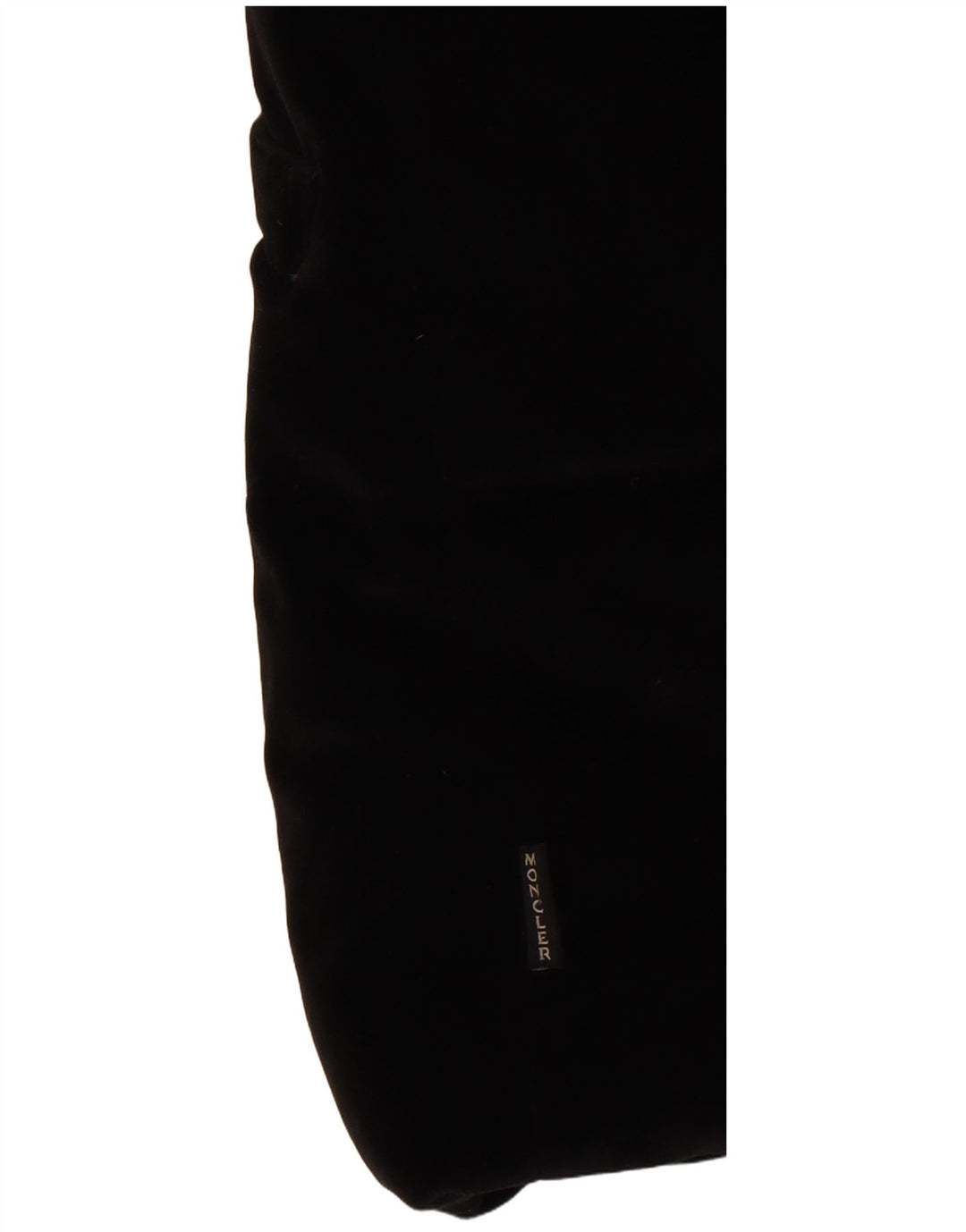 Moncler Dame Oversized Velvet Polstret Jakke Størrelse 0 XS Sort Bomuld