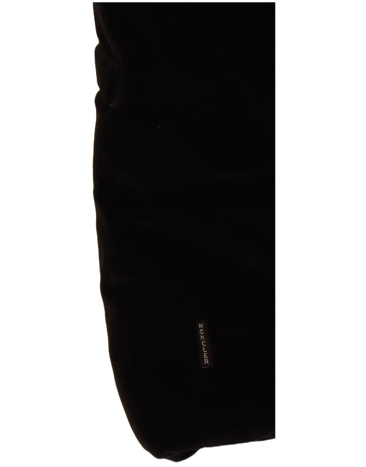 Moncler Dame Oversized Velvet Polstret Jakke Størrelse 0 XS Sort Bomuld