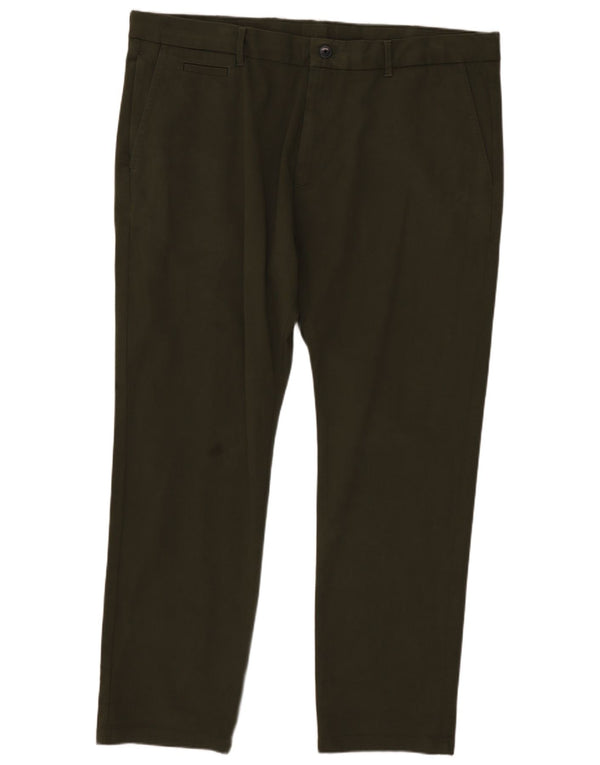 Marks & Spencer Herre Slim Chino Bukser W40 L29 Khaki Bomuld