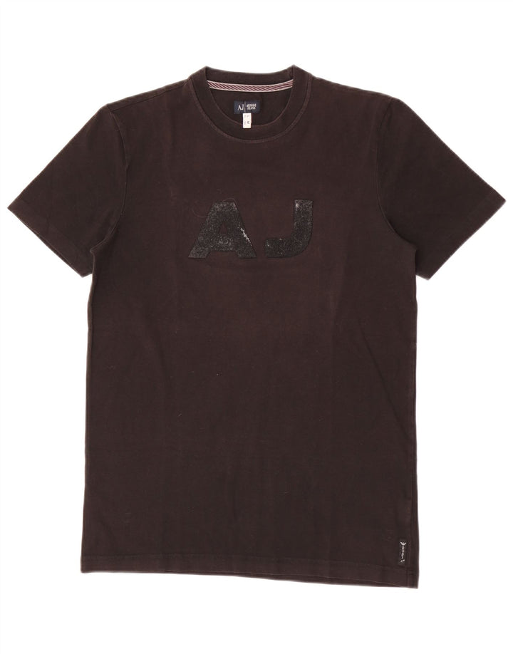 Armani Jeans Herre grafisk T-shirt Top Medium Sort