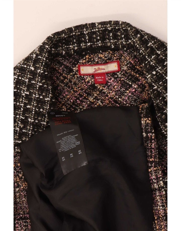 Joe Browns Dame 3-knaps blazerjakke UK 20 2XL Flerfarvet ternet