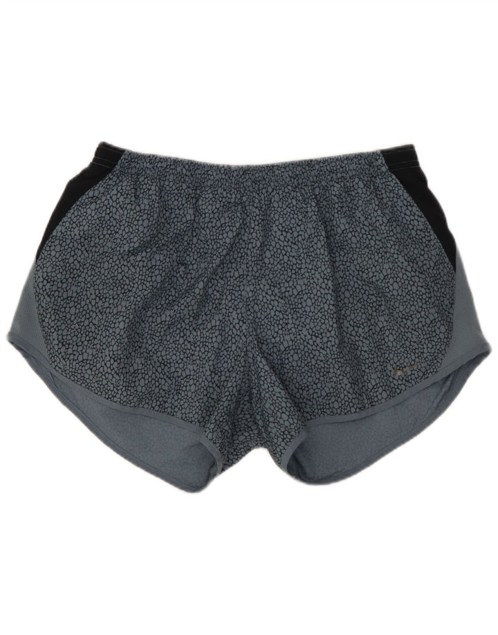 NIKE Dri Fit sportsshorts til kvinder UK 12 Medium Blue Colourblock Polyester