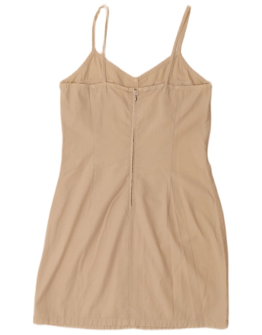 WIT BOY Dame Slip Dress UK 14 Stor Beige Bomuld