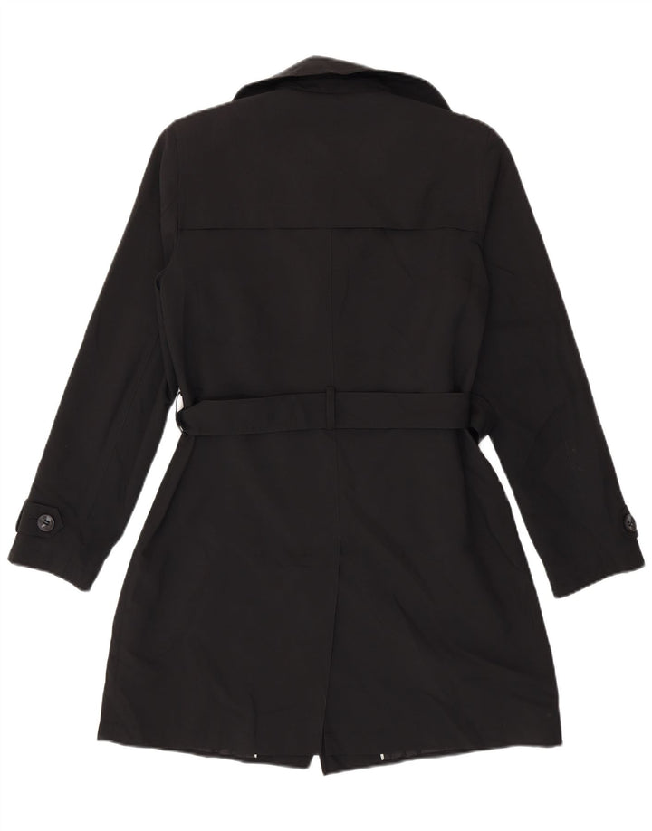 Marks & Spencer Trench Coat til kvinder UK 12 Medium Sort Polyester