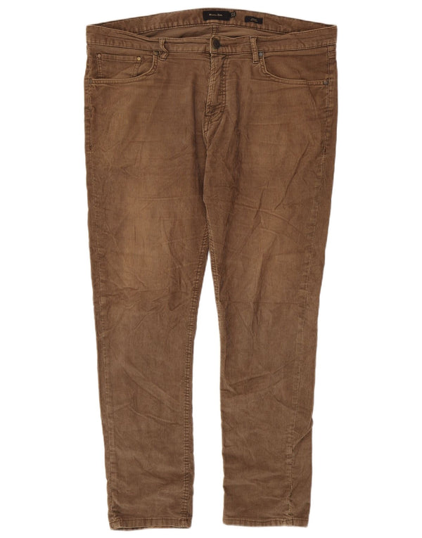 Massimo Dutti Herre Slim Fit Corduroy Bukser EU 46 XL W36 L30 Brun