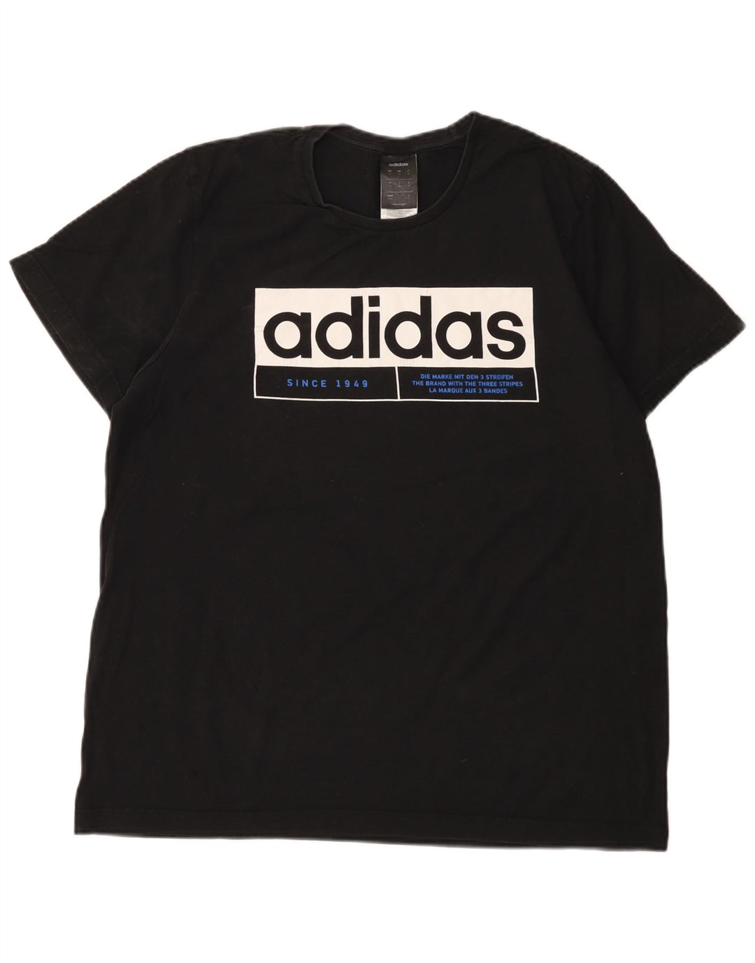 Adidas Herre grafisk T-shirt Top Medium Sort Bomuld