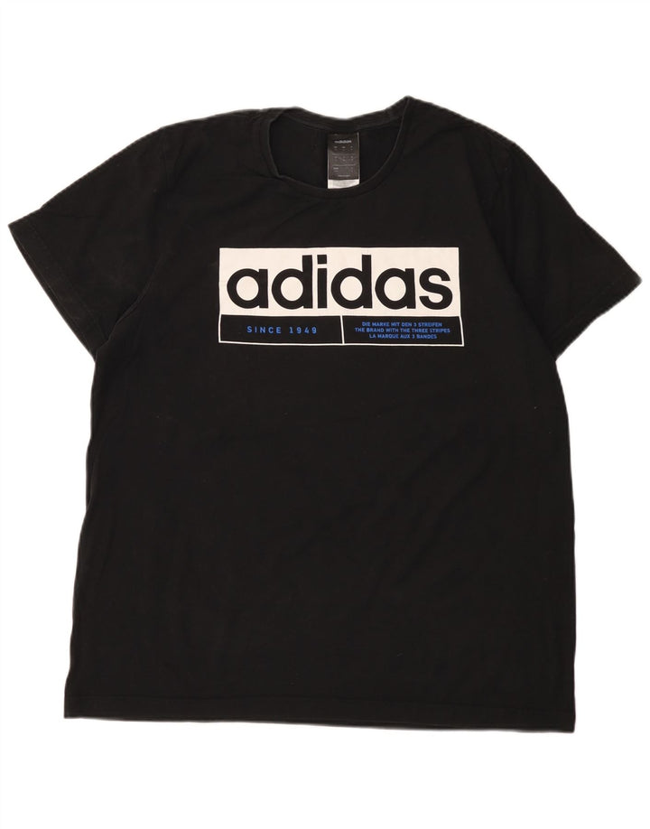 Adidas Herre grafisk T-shirt Top Medium Sort Bomuld