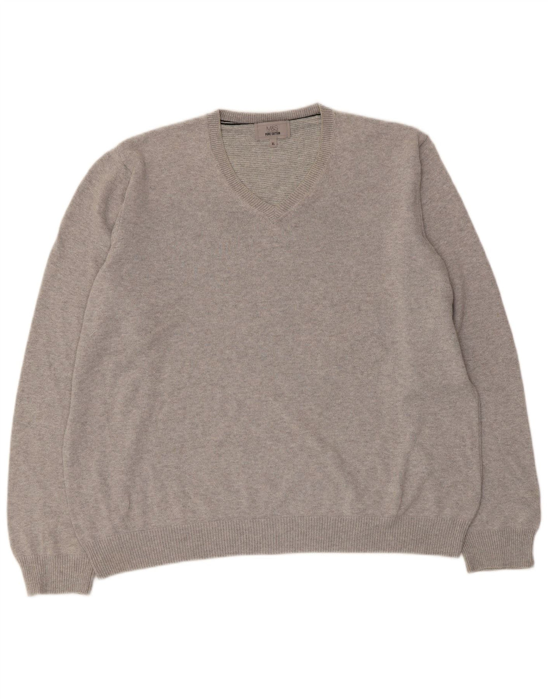 Marks & Spencer Herre V-hals sweater XL Grå Bomuld