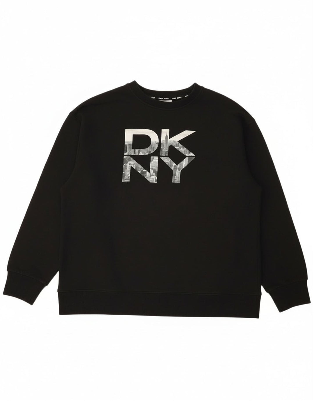 Dkny Herre Grafisk Sweatshirt Jumper Medium Sort Bomuld