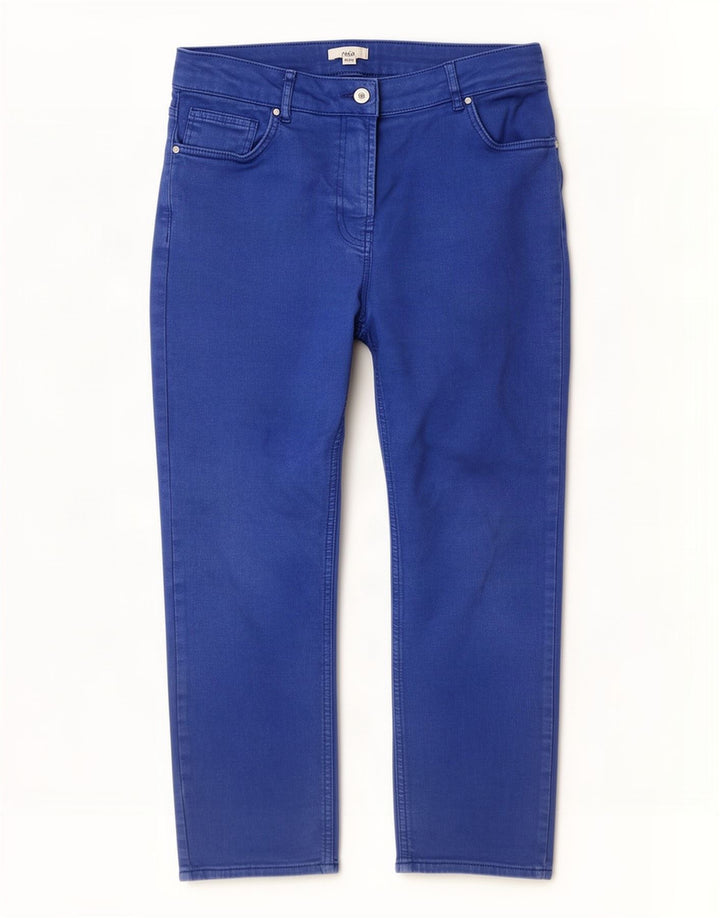 M&Co Womens Cropped Jeans UK 14 Large W34 L24 Blue