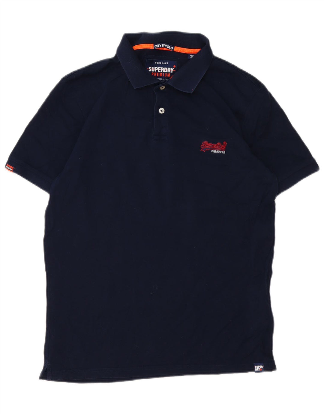Superdry herre poloshirt XL marineblå bomuld