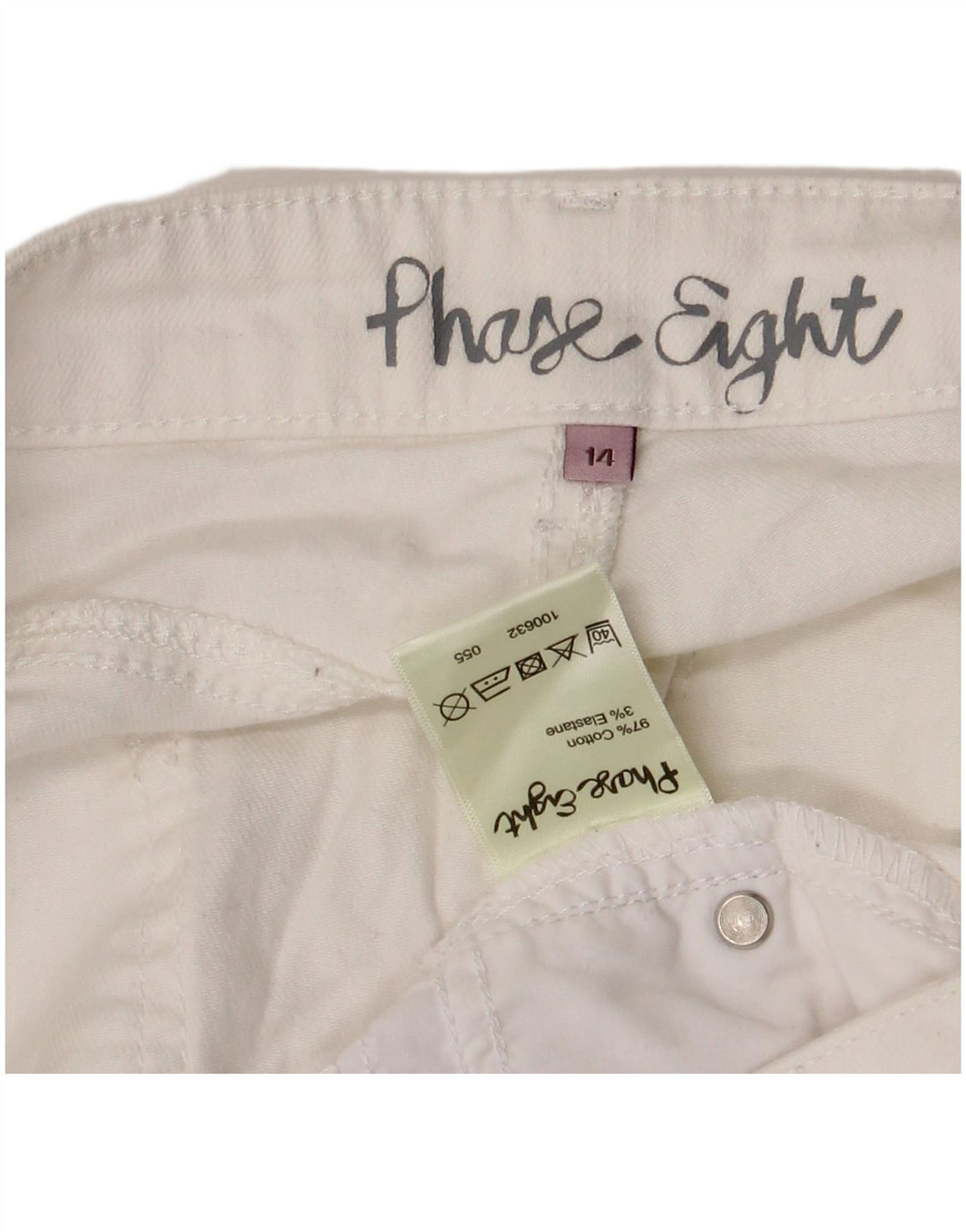 Phase Eight Womens Cropped Jeans UK 14 Large W32 L25 White Bomuld