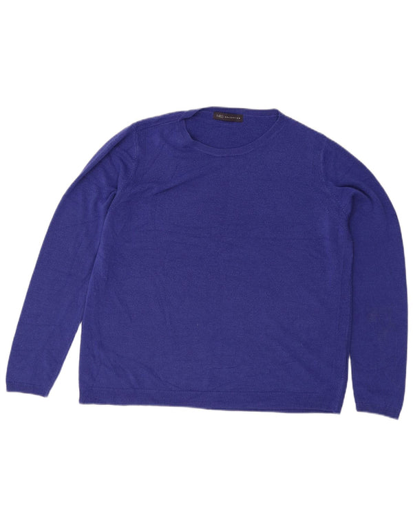Marks & Spencer Dame sweater med rund hals DK 18 XL Blå akryl