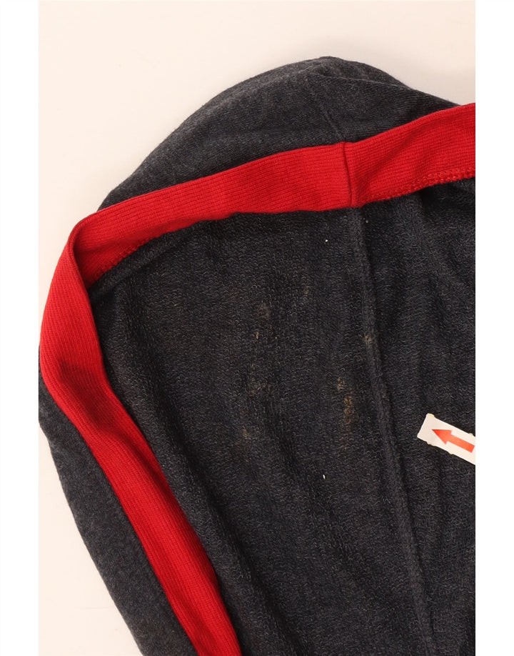 TOMMY HILFIGER Dame Crop Graphic Hoodie Jumper UK 10 Small Grey