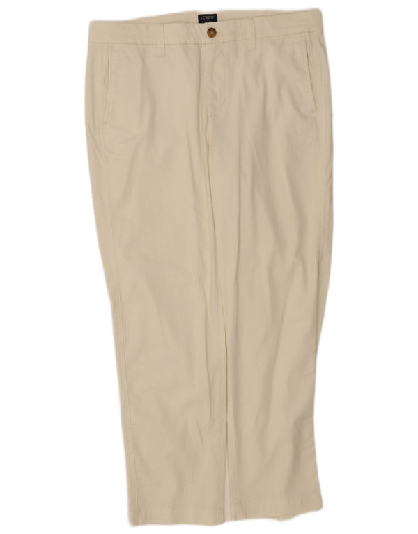 J. Crew Højtaljede Chinobukser til kvinder US 12 Large W34 L28 Off White