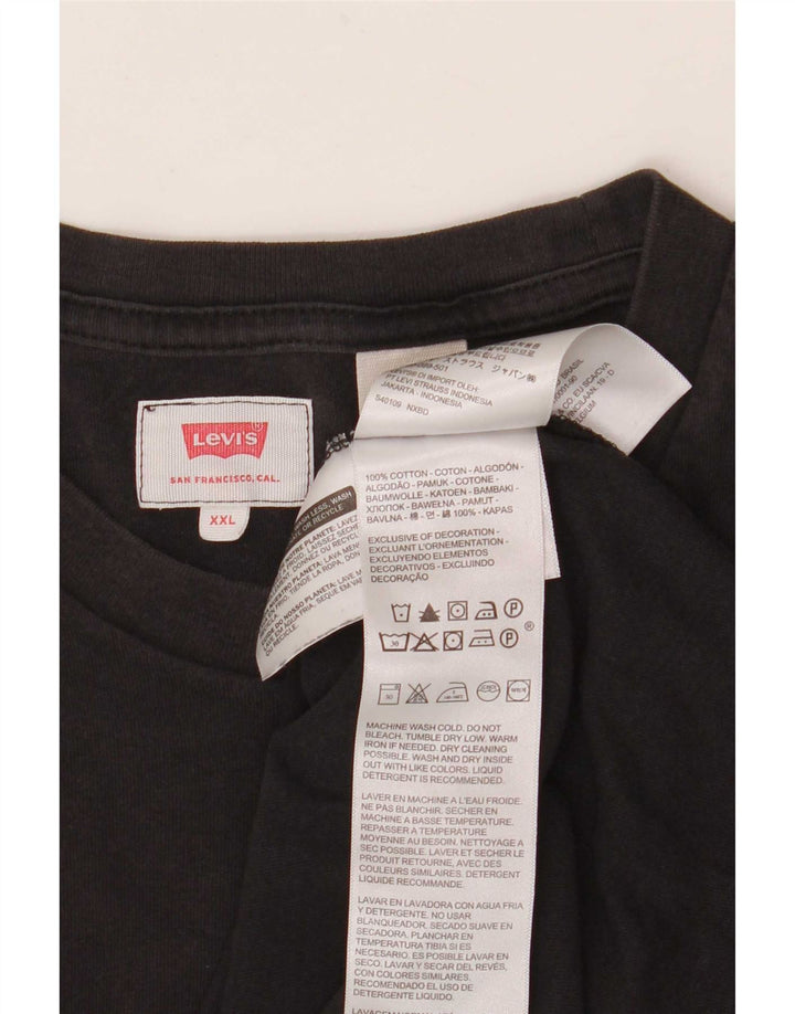 Levi's Herre T-Shirt Top 2XL Sort Bomuld