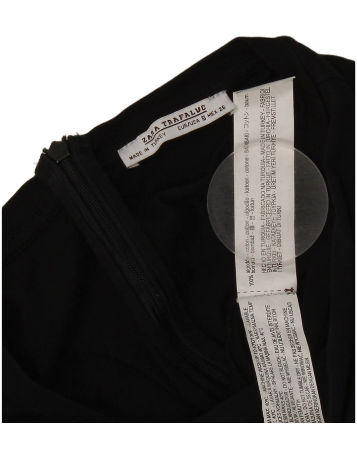 Zara Dame Jumpsuit UK 10 Small Black Bomuld