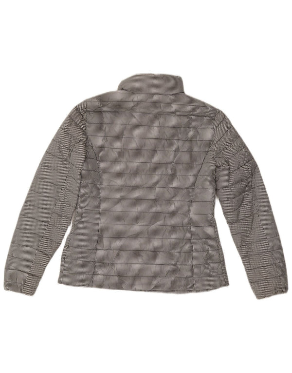 Massimo Dutti Dame Polstret Jakke UK 14 Medium Grey Gingham Polyester