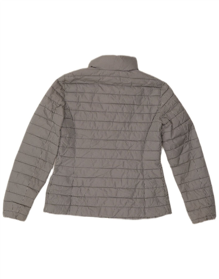 Massimo Dutti Dame Polstret Jakke UK 14 Medium Grey Gingham Polyester