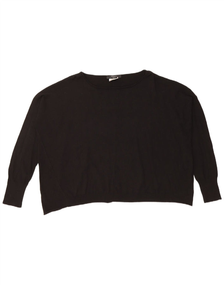 MAX MARA Dame Weekend Boat Neck Jumper Sweater UK 16 Large Black