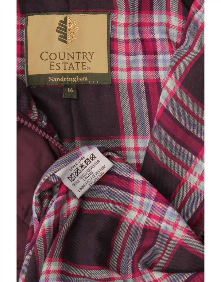 COUNTRY ESTATE Dame Oversized Capelet Coat UK 16 Large Purple Polyester