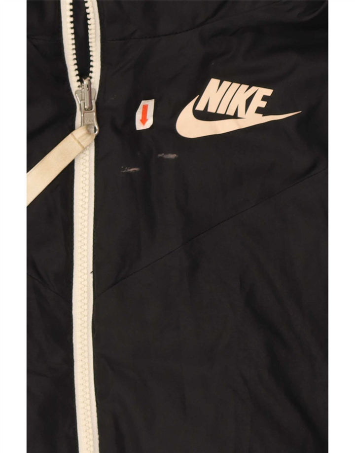 Nike Dame Oversized Hætte Vendbar Polstret Jakke UK 6 XS Sort