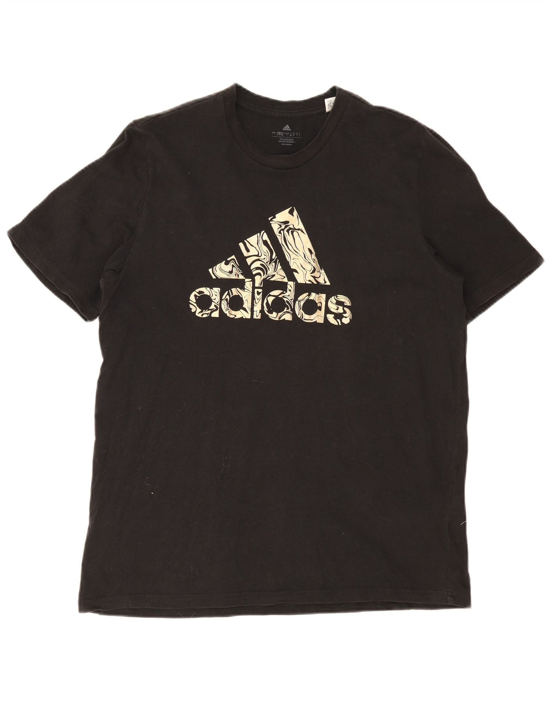 Adidas Grafisk T-shirt top til mænd, stor sort bomuld
