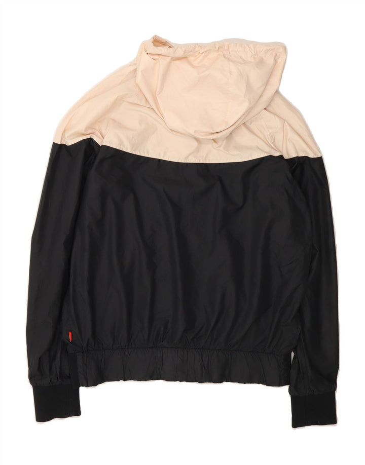 NIKE Womens Oversized Graphic Rain Jacket UK 10 Small Black Colourblock Vintage Nike and Second-Hand Nike from Messina Hembry 