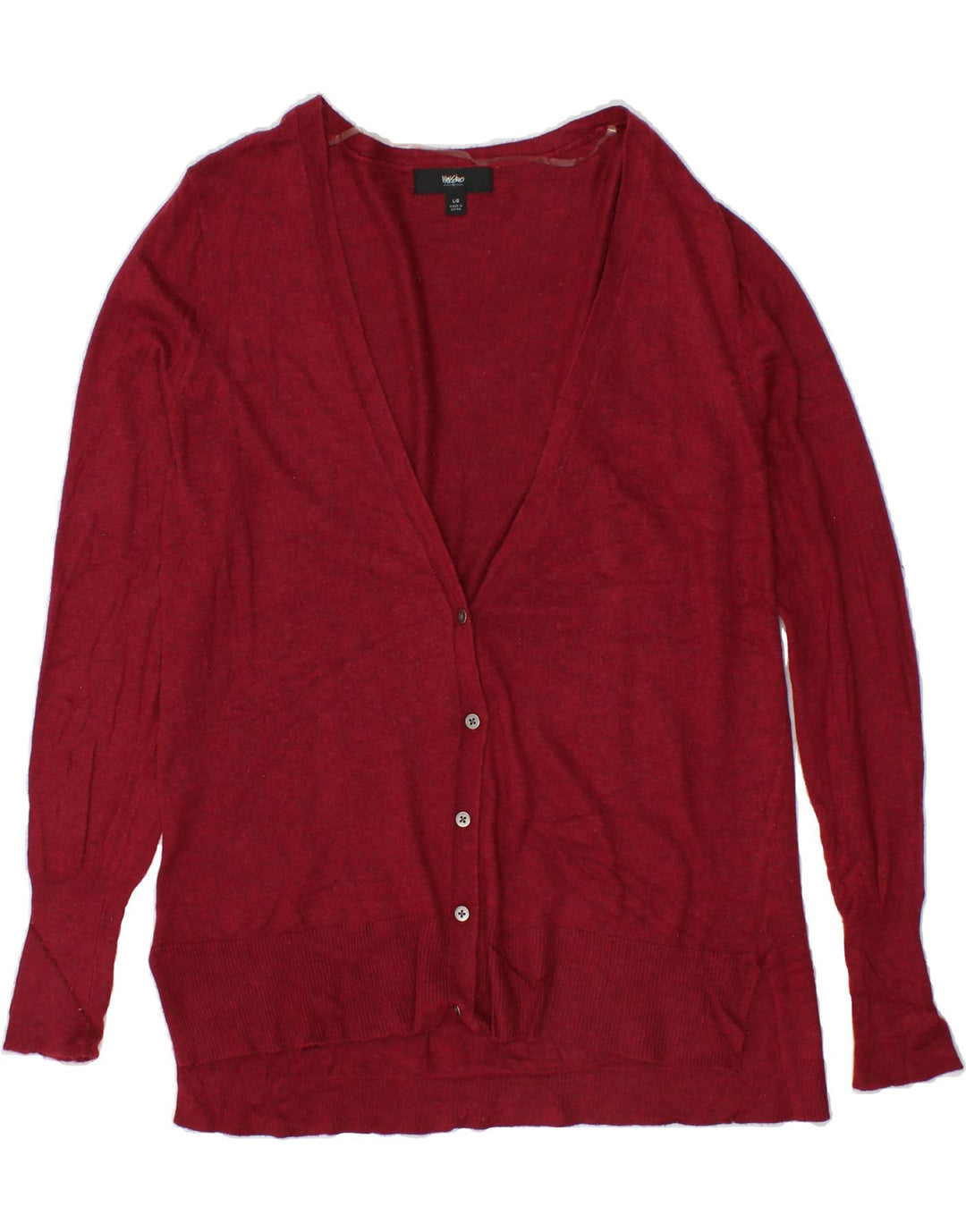 MOSSIMO Womens Cardigan Sweater UK 16 Large Maroon Nylon Vintage Mossimo and Second-Hand Mossimo from Messina Hembry 