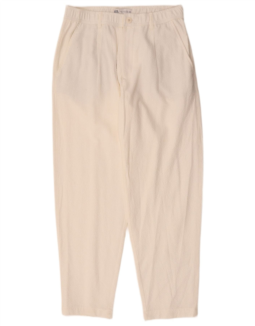 Zara Herre Pegged Chino Bukser Medium W31 L29 Hvid Bomuld