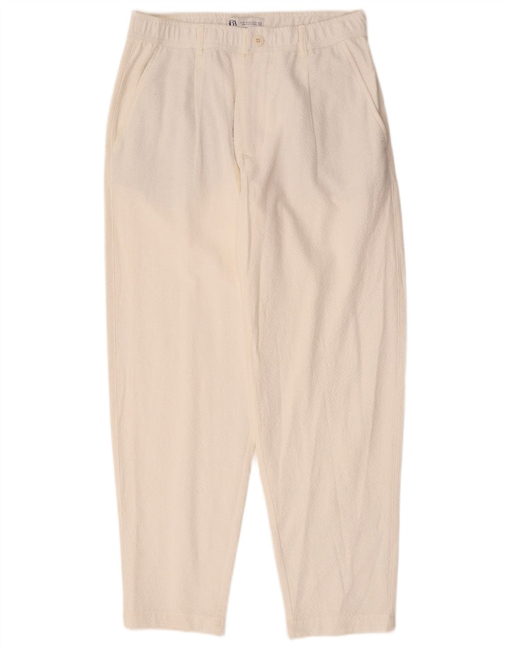 Zara Herre Pegged Chino Bukser Medium W31 L29 Hvid Bomuld