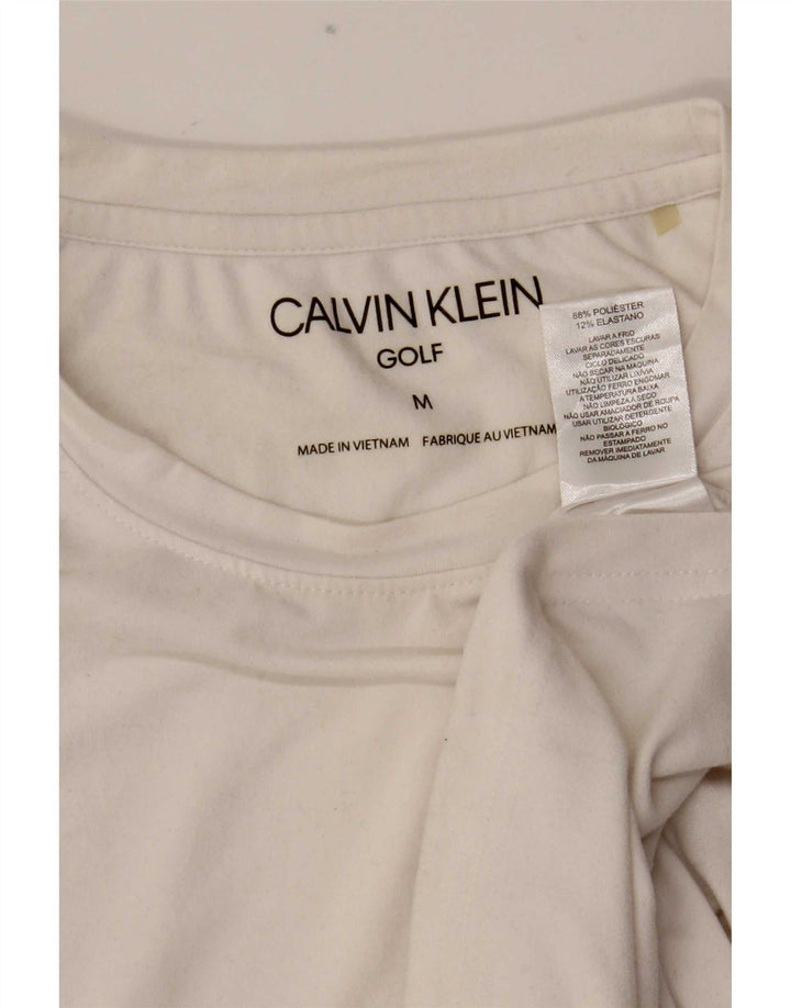 Calvin Klein Herre T-Shirt Top Medium White Polyester