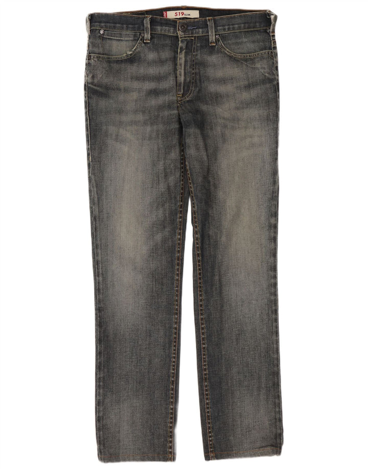 LEVI'S Herre 519 Slim Jeans W32 L30 Blå Bomuld