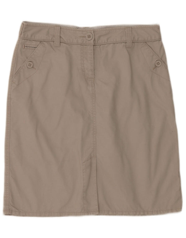 Marks & Spencer Pencil Nederdel til kvinder UK 12 Medium W32 Beige Bomuld