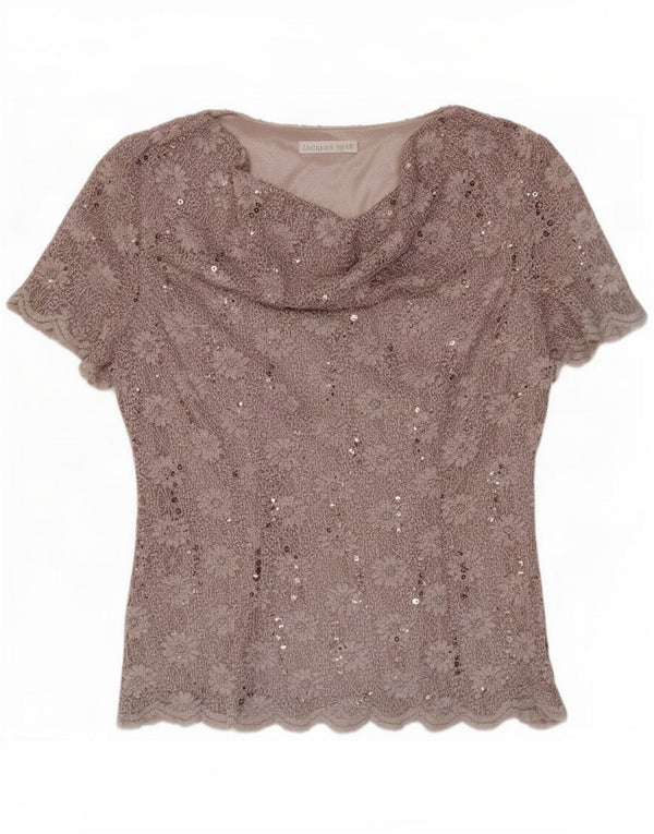 Jaques Vert Dame Blousebluse Top UK 10 Små lilla blomster polyamid