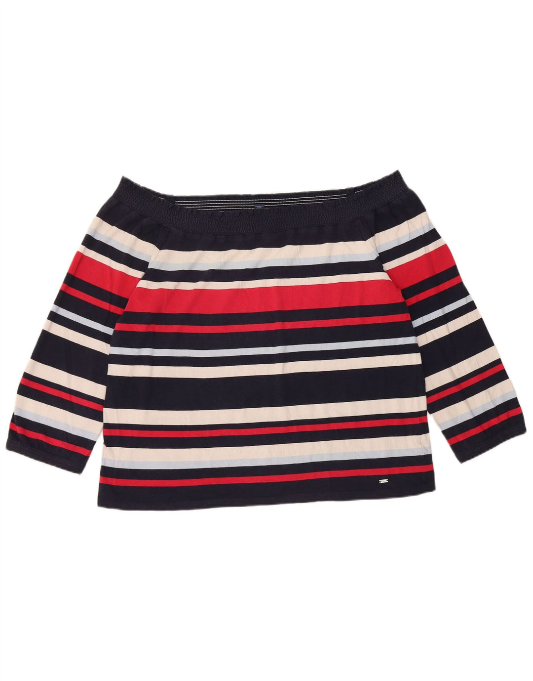 Tommy Hilfiger Dame 3/4 ærme off Shoulder Top UK 14 Large Multicolor