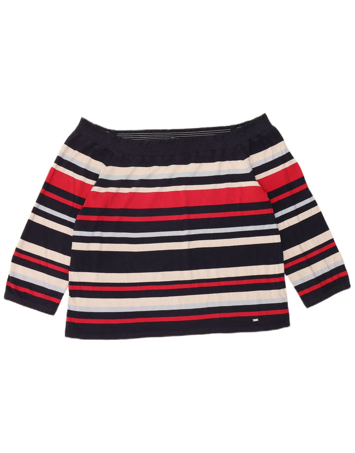 Tommy Hilfiger Dame 3/4 ærme off Shoulder Top UK 14 Large Multicolor